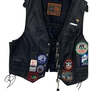 Vintage Harley HOG Life Member Leather Vest Size M – First Classic